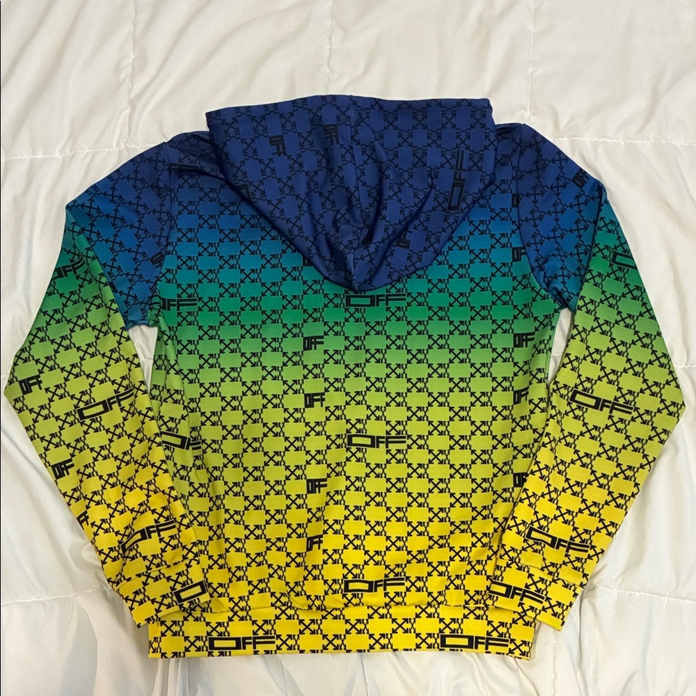 OFF-WHITE Athleisure Monogram Hoodie Blue/Green/Yellow Size S - Picture 4 of 16
